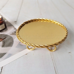 Плоский круглый подсвечник из железной пластины&nbsp;CAND-PW0013-48