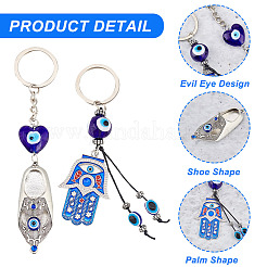 2 шт. 2 стиля турецкая синяя обувь от сглаза/рука хамса/рука Мириам кулон сплав брелок&nbsp;KEYC-AR0001-27