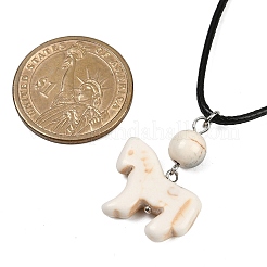 Подвеска в виде лошади из окрашенной синтетической бирюзы&nbsp;NJEW-JN05430-03