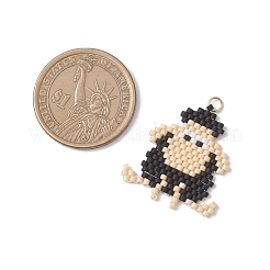 Подвески в виде овечек из бисера&nbsp;PALLOY-MZ01160-01