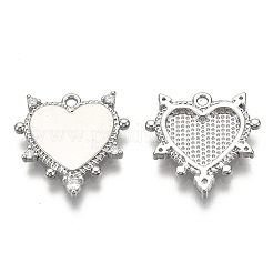 Латунные микропаве прозрачные подвески с фианитом&nbsp;KK-R136-060P-NF