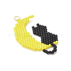 Луна из стеклянных бусинок ручной работы с подвесками в форме кошек&nbsp;PALLOY-MZ00613