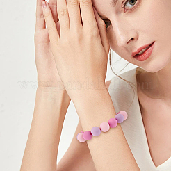 80 шт. прорезиненные непрозрачные акриловые бусины&nbsp;MACR-SP0001-64