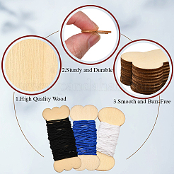 60 шт. 3-х видов деревянных досок для намотки ниток&nbsp;DIY-SC0031-10A