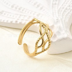 Регулируемые открытые манжеты из нержавеющей стали 304 для женщин&nbsp;RJEW-U062-01E-G