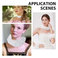 Шифоновый кружевной воротник с оборками&nbsp;AJEW-WH0007-63A