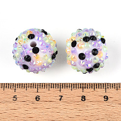 Круглые бусины из смолы со стразами на пасхальную тематику&nbsp;OACR-T028-66C