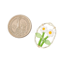 6 шт. подвески из двухцветного стеклянного бисера и стекла миллефиори ручной работы&nbsp;PALLOY-MZ00901