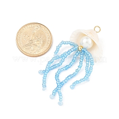 Подвески из натурального ракушечного и стеклянного жемчуга большие&nbsp;PALLOY-FS00032