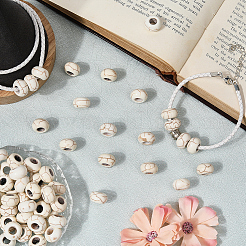 80 шт окрашенные синтетические бирюзовые европейские бусины&nbsp;SPDL-SC0001-02B