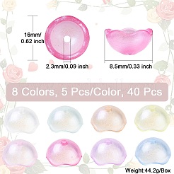 40шт 8 цвета прозрачные пластиковые колпачки для бусин&nbsp;KY-CJ0001-97