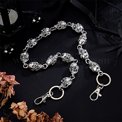 Цепные ремни из цинкового сплава с черепом&nbsp;AJEW-WH0070-24AS