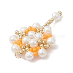 Подвески-цветы из стеклянных бусинок&nbsp;PALLOY-MZ00827