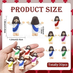 30 шт. 5 цвета пасхальный ПВХ пластиковый Иисус украшение для дисплея&nbsp;DJEW-YW0001-10