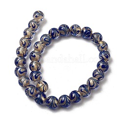 Нити золотых песочных бусин лэмпворк&nbsp;LAMP-P071-12mm-05