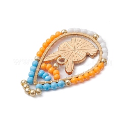 Пасхальная тематика стеклянные бусины каплевидной формы с подвесками в виде кроликов&nbsp;PALLOY-MZ00580-06