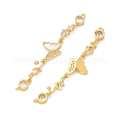 Латунные подвески из прозрачного кубического циркония&nbsp;KK-Z139-12G-04