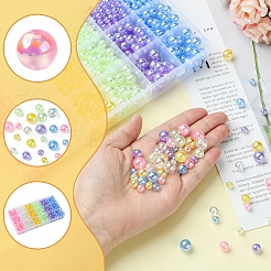 Наборы для изготовления браслетов из круглых прозрачных акриловых бусин своими руками&nbsp;DIY-FS0008-17