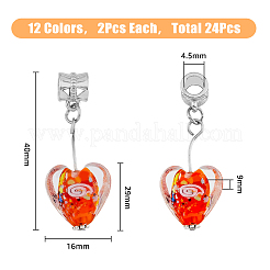 24шт 12 цвета ручной работы светящиеся лэмпворк европейские висячие подвески&nbsp;PALLOY-AB00087