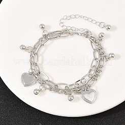 Браслеты из железа с цепочкой «фигаро» и «скрепка»&nbsp;BJEW-A156-01P