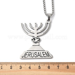 201 подвеска-менора из нержавеющей стали для Хануки&nbsp;NJEW-H065-21P