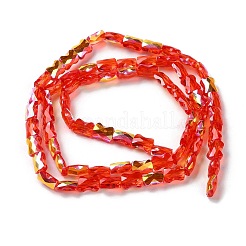 Прозрачные стеклянные бусины гальваническим пряди&nbsp;GLAA-Q099-J01-02