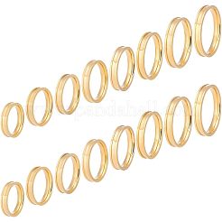 16 шт. 8 размер 201 нержавеющая сталь рифленое кольцо для женщин&nbsp;RJEW-UN0002-38G