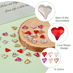 36 шт. 6-цветные стеклянные кабошоны со стразами с покрытием сзади&nbsp;MRMJ-FH0001-32