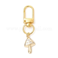 Подвесные украшения из латуни с микропаве из кубических цирконий в форме гриба&nbsp;HJEW-JM03953