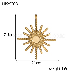 Подвески из нержавеющей стали Sun 304 с кабошонами&nbsp;STAS-OY007-05G