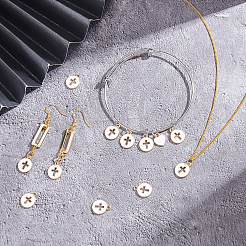 Подвески из эмалевого сплава с покрытием из легкого золота&nbsp;ENAM-AR0001-16