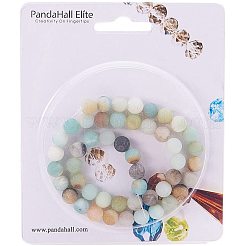 Нити бусин из амазонита с матовым натуральным цветком&nbsp;G-PH0028-8mm-03