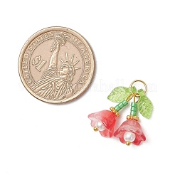 6шт 6 цвета прозрачные стеклянные подвески&nbsp;PALLOY-MZ00740