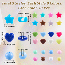 720шт 24 цвета непрозрачные акриловые бусины&nbsp;MACR-PA0001-39