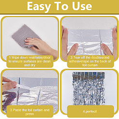 Шторы с бахромой из пластиковой фольги&nbsp;DIY-WH20011-33C