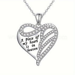 Ожерелья из латуни с подвесками в форме сердца и слова и кристаллами из горного хрусталя&nbsp;FS-WGA6E8B-01