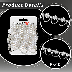 Пластиковые цветочные жемчужные и железные и хрустальные стразы цепочки&nbsp;CH-WH20003-01