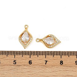 Латунные микропаве прозрачные подвески с фианитом&nbsp;KK-B137-20G-01
