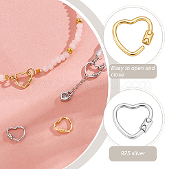 4 шт. двухцветный серебряный карабин с замком&nbsp;STER-GA0001-35B