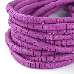 Плоские круглые бусинки распорки ручной полимерной глины&nbsp;CLAY-R067-4.0mm-05