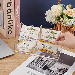 Прозрачные акриловые подставки для визитных карточек с 6 слотом&nbsp;ODIS-WH0030-64B