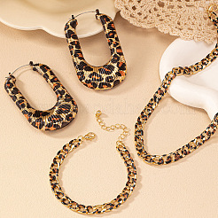 Модные браслеты-цепочки из сплава с леопардовым принтом&nbsp;FS-WG89FAF-01