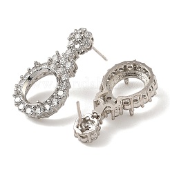 Стойка покрытие латунь с кубическим цирконием серьги-гвоздики находка&nbsp;KK-Z085-01P