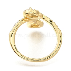 Кольца-манжеты в форме капли с покрытием из латуни с микропаве из кубического циркония для женщин&nbsp;RJEW-M022-34G