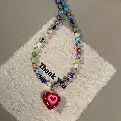 Ожерелья из богемского стекла с подвеской в форме сердца для женщин&nbsp;FS-WG4E31E-01