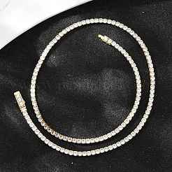 925 теннисное ожерелье из стерлингового серебра с кристаллами кубического циркония для женщин&nbsp;NJEW-C096-01B-G02