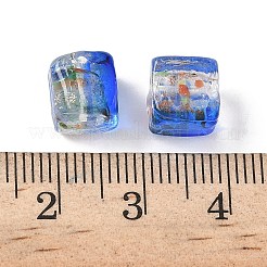 Запеченные бусины ручной работы из золотистого песка с росписью&nbsp;LAMP-P072-01A-03