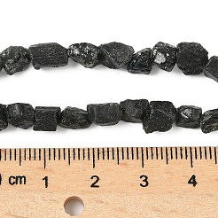 Необработанные грубые нити натуральных черных турмалиновых бусин&nbsp;G-M453-A01-01