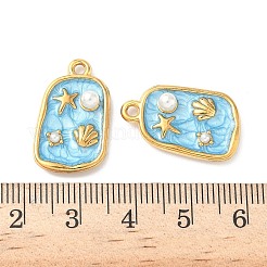 Подвески в форме ракушки из нержавеющей стали 304 с эмалью&nbsp;STAS-I346-05G-01