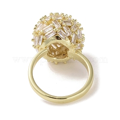 Кольцо-манжета из латуни с микропаве и кубическим цирконием RJEW-K256-54G